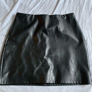 Leather black skirt